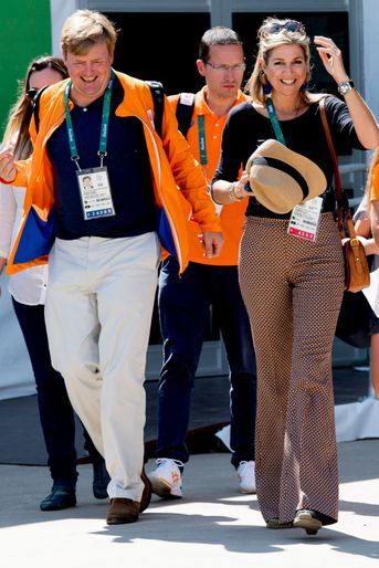 La reine Maxima des Pays-Bas, avec le roi Willem-Alexander, aux JO de Rio, le 17 août 2016