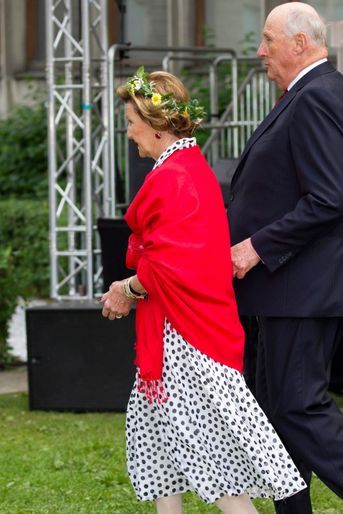 La reine Sonja et le roi Harald V de Norvège à Trondheim, le 23 juin 2016