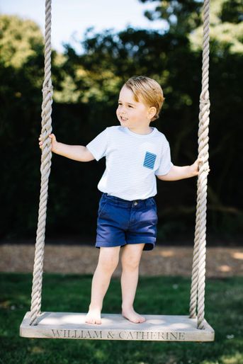 Le prince George le jour de ses 3 ans, à Sandrigham