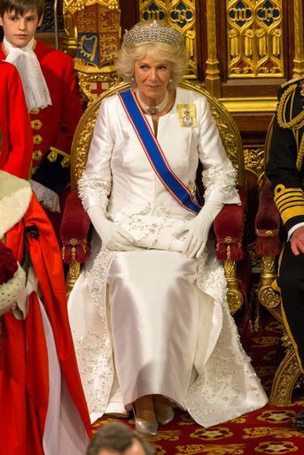 La duchesse de Cornouailles Camilla au Parlement à Londres, le 18 mai 2016