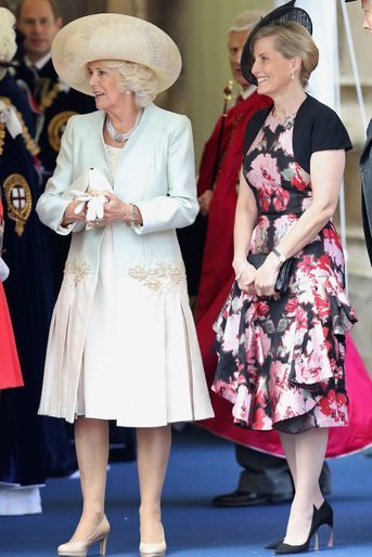 La duchesse de Cornouailles Camilla et la comtesse Sophie de Wessex à Windsor, le 13 juin 2016