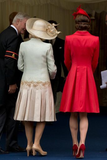 La duchesse de Cornouailles Camilla et la duchesse Catherine de Cambridge à Windsor, le 13 juin 2016