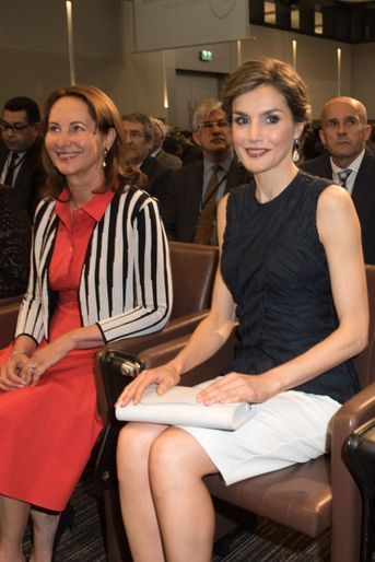 La reine Letizia d&#039;Espagne avec Ségolène Royal à Paris, le 7 juillet 2016