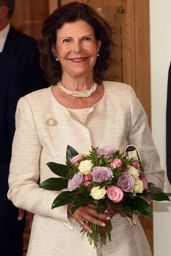 La reine Silvia de Suède à Aix-la-Chapelle, le 11 juillet 2016