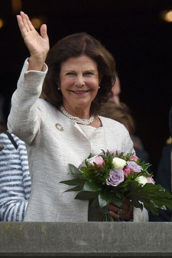 La reine Silvia de Suède à Aix-la-Chapelle, le 11 juillet 2016