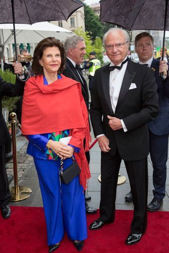 La reine Silvia et le roi Carl XVI Gustaf de Suède à Stockholm, le 16 juin 2016