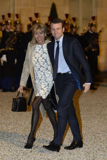 Brigitte et Emmanuel Macron, le 10 mars à l&#039;Elysée, pour le dîner d&#039;Etat en l&#039;honneur de Willem-Alexander et Maxima des Pays-Bas.