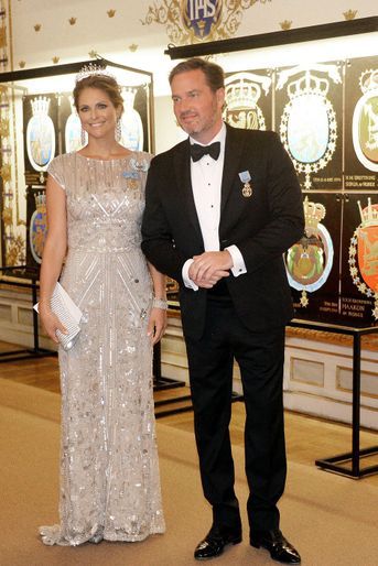 La princesse Madeleine de Suède avec son mari Christopher O'Neill à Stockholm, le 30 avril 2016