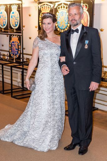 La princesse Martha-Louise de Norvège avec son mari Ary Behn à Stockholm, le 30 avril 2016