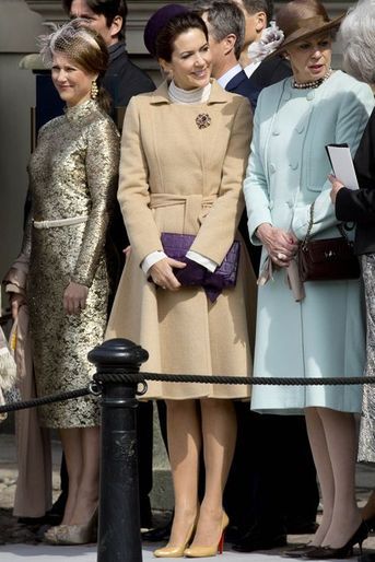 La princesse Martha-Louise de Norvège et les princesses Mary et Benedikte de Danemark à Stockholm, le 30 avril 2016