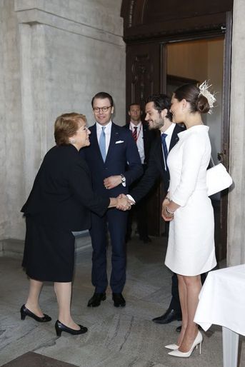 La princesse Victoria de Suède avec les princes Daniel et Carl Philip à Stockholm, le 11 mai 2016