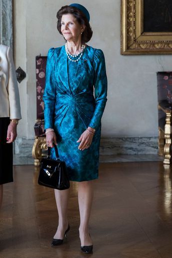 La reine Silvia de Suède à Stockholm, le 11 mai 2016