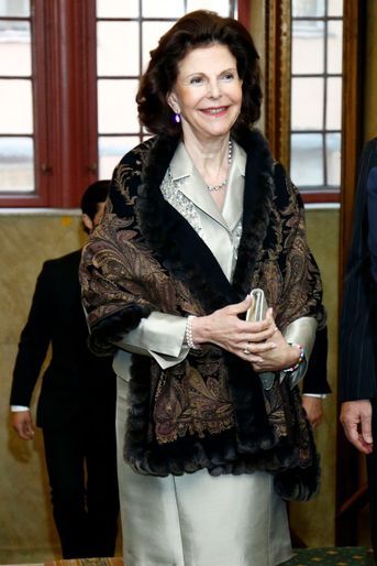 La reine Silvia de Suède à Stockholm, le 11 mai 2016