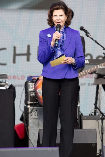 La reine Silvia de Suède à Stockholm, le 29 mai 2016