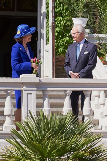 La reine Silvia et le roi Carl XVI Gustaf de Suède au château Sofiero à Helsingborg, le 6 juin 2016