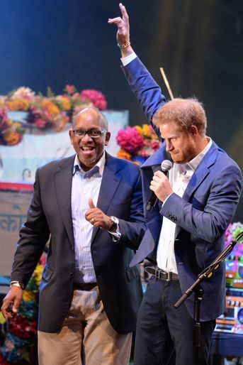 Le prince Harry avec le prince Seeiso du Lesotho à Londres, le 28 juin 2016