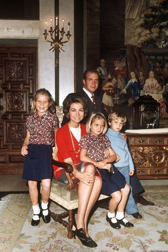 Avec Juan Carlos, Sofia, Elena et Cristina, en 1972