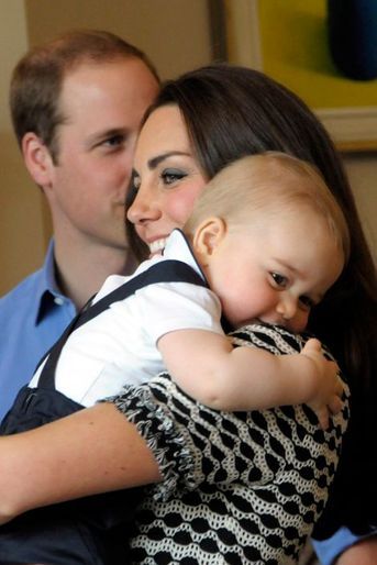 Kate et William avec leur fils George à Wellington, le 9 avril 2014