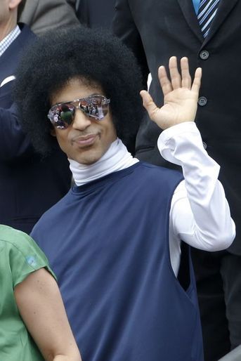 Le chanteur Prince à Roland Garros en juin 2014.