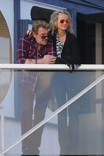 Le couple sur un balcon de Malibu, janvier 2014