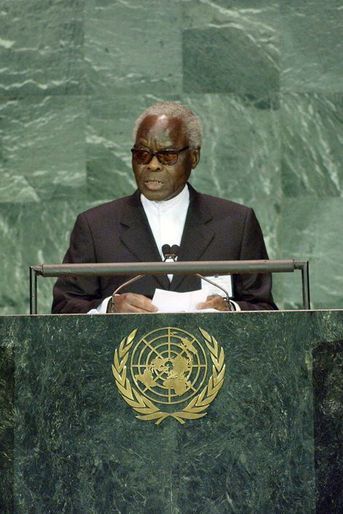 Matthieu Kérékou à l'ONU le 14 septembre 2005. Le Bénin intégra les Nations unies en 1960 peu de temps après son indépendance 