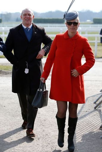 Zara Phillips avec son mari Mike Tendall au Cheltenham Festival, le 17 mars 2016