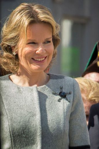 La reine Mathilde de Belgique à Bruxelles, le 3 avril 2016