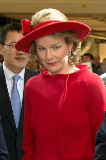 La reine Mathilde de Belgique, le 1er avril 2014
