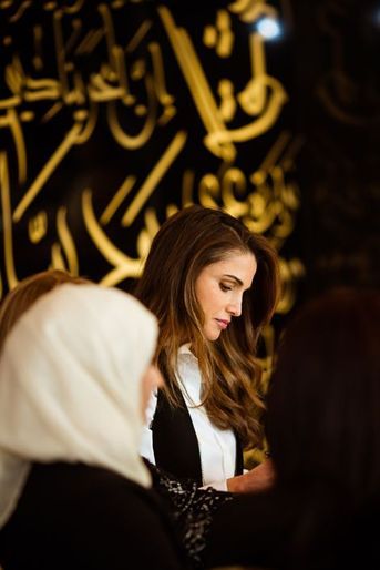 La reine Rania de Jordanie à Amman, le 8 mars 2016