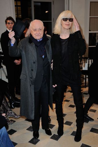 Pierre Bergé et Betty Catroux à Paris le 7 mars 2016