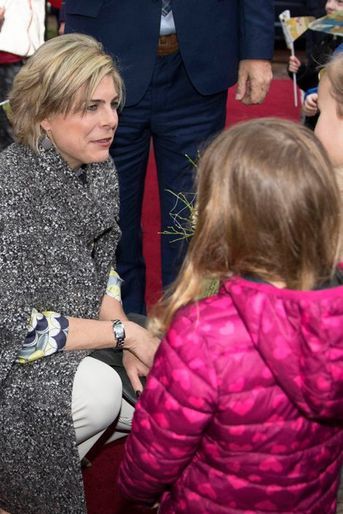 La princesse Laurentien des Pays-Bas dans une école à Maarn, le 27 janvier 2016