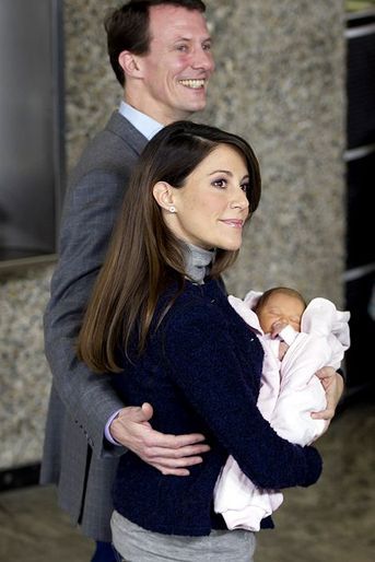 La princesse Marie avec le prince Joachim de Danemark et la princesse Athena, le 27 janvier 2012 