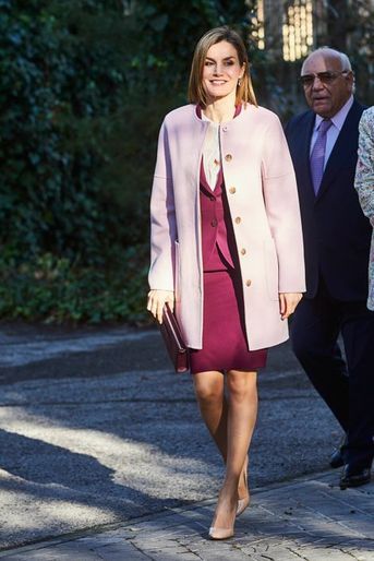 La reine Letizia d'Espagne à Madrid, le 12 janvier 2016