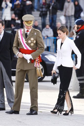La reine Letizia et le roi Felipe VI d&#039;Espagne à Madrid, le 6 janvier 2016