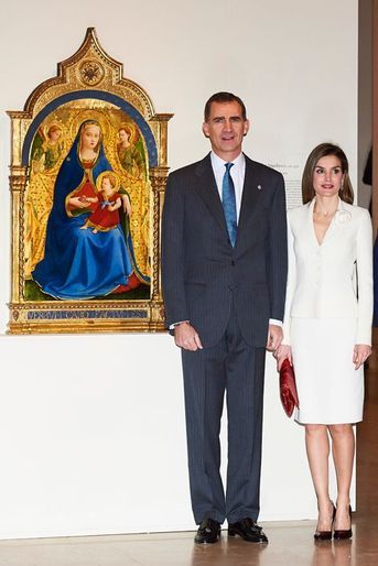 La reine Letizia et le roi Felipe VI d&#039;Espagne au musée du Prado à Madrid, le 16 février 2016