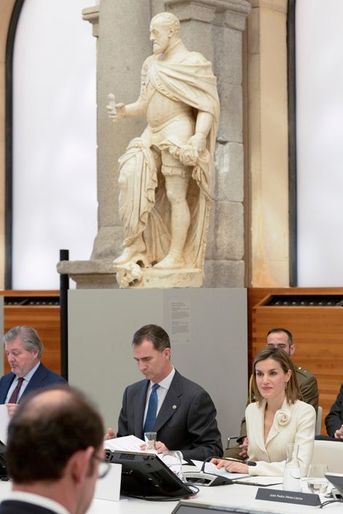 La reine Letizia et le roi Felipe VI d&#039;Espagne au musée du Prado à Madrid, le 16 février 2016