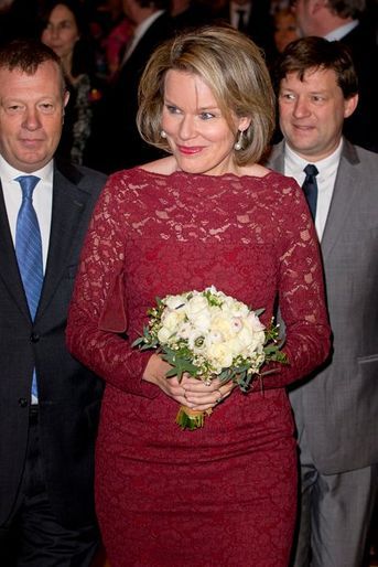 La reine Mathilde de Belgique à Ixelles, le 31 janvier 2016