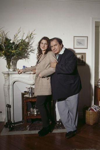 Michel Galabru et sa fille Emmanuelle, photographiés en 1993
