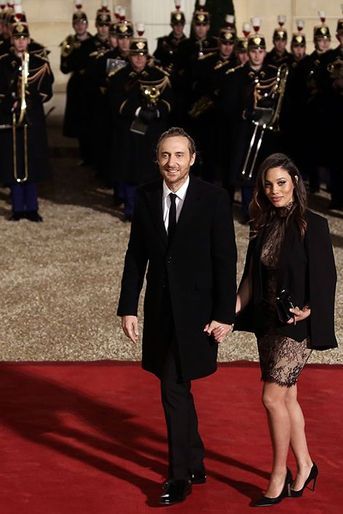David Guetta et Jessica Ledon à Paris le 1er février 2016