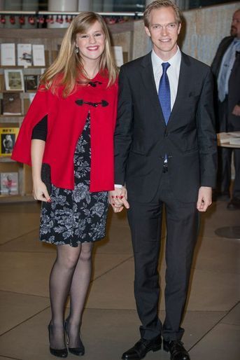 L&#039;archiduc Imre d&#039;Autriche avec sa femme Kathleen aux 95 ans de son grand-père le grand-duc Jean de Luxembourg, le 9 janvier 2016