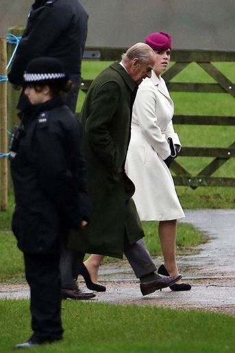 La princesse Eugenie d'York et le prince Philip à Sandringham, le 24 janvier 2016