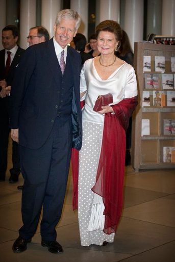 La princesse Margaretha, avec son mari le prince Nicolaus de Liechtenstein, aux 95 ans de son père le grand-duc Jean, le 9 janvier 2016