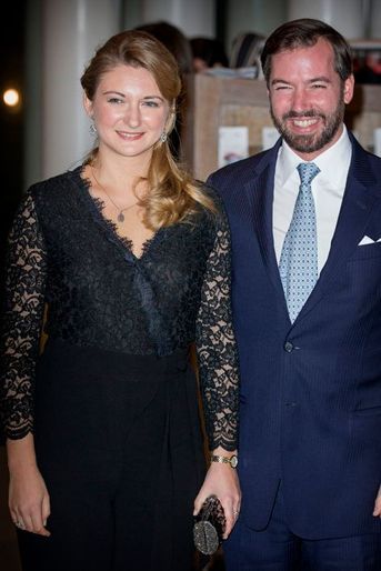La princesse Stéphanie et le prince héritier Guillaume de Luxembourg aux 95 ans du grand-duc Jean, le 9 janvier 2016