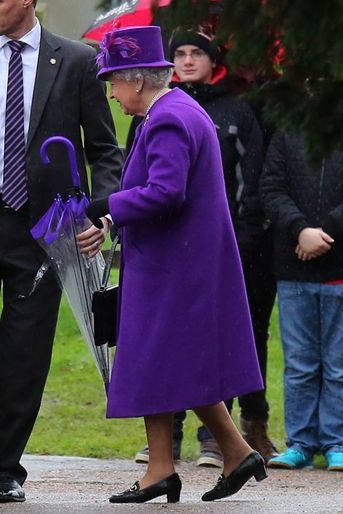 La reine Elizabeth II à Sandringham, le 3 janvier 2016