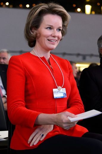 La reine Mathilde de Belgique au Forum économique mondial de Davos, le 19 janvier 2016