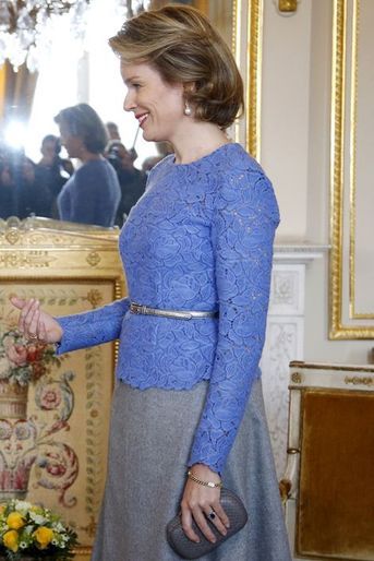 La reine Mathilde de Belgique, avec la reine Rania de Jordanie, le 12 janvier 2016