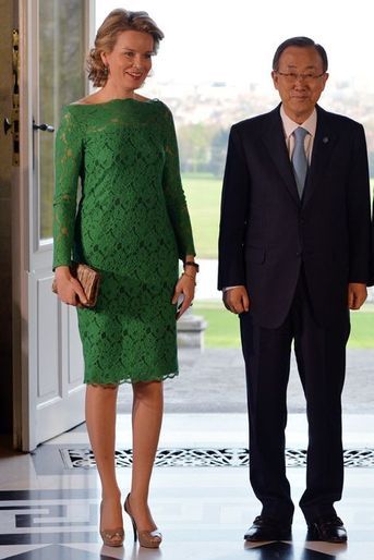 La reine Mathilde de Belgique le 1er avril 2014
