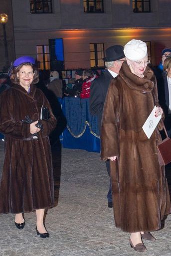 La reine Silvia de Suède et la reine Margrethe II de Danemark à Oslo, le 17 janvier 2016