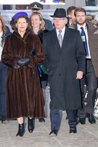La reine Silvia et le roi Carl XVI Gustaf de Suède à Oslo, le 17 janvier 2016