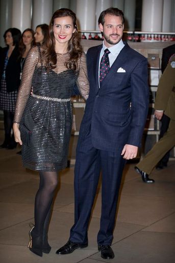 Le prince Félix de Luxembourg avec sa femme la princesse Claire aux 95 ans de son grand-père le grand-duc Jean, le 9 janvier 2016